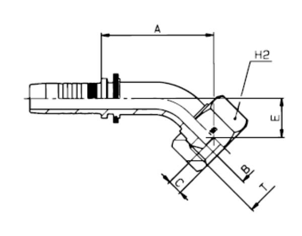 Bild på Nippel 45 R-gänga 1/4"-1/4"