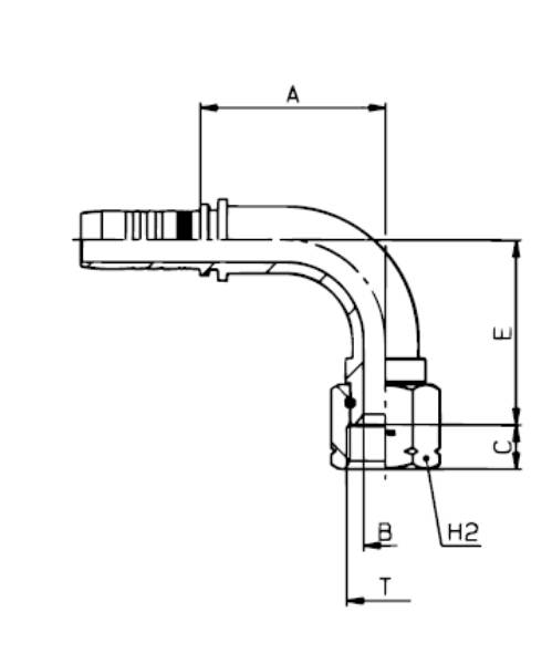 Bild på Nippel 90 JIC 3/4"-1/2"