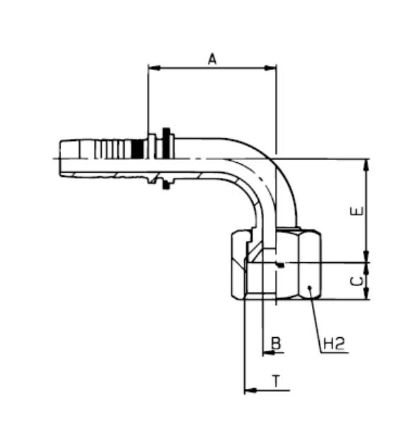 Bild på Nippel 90 JIC 7/8"-1/2"