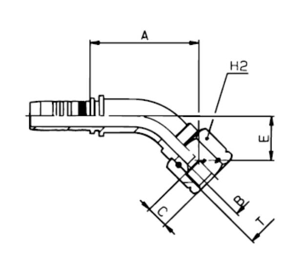 Bild på Nippel 45 JIC 3/4"-1/2"