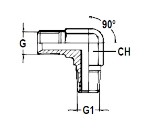 Bild på Adapter 90 GR KR/UF 3/8"-1/2"