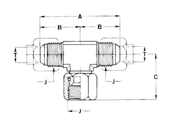 Bild på T-adapter utv/inv JIC 3/4