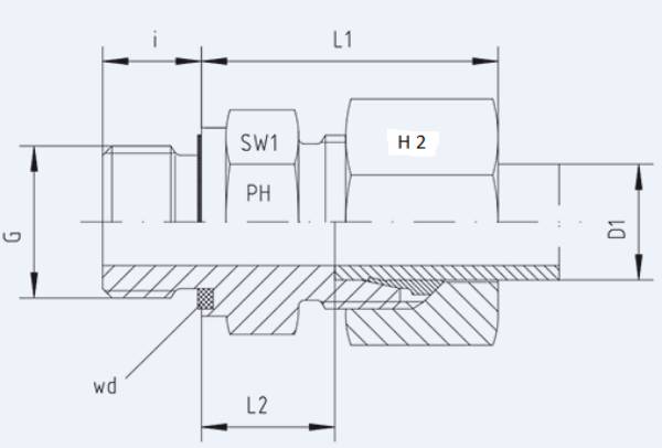 Bild på Koppling GE-8L/R 1/8ed-Sy