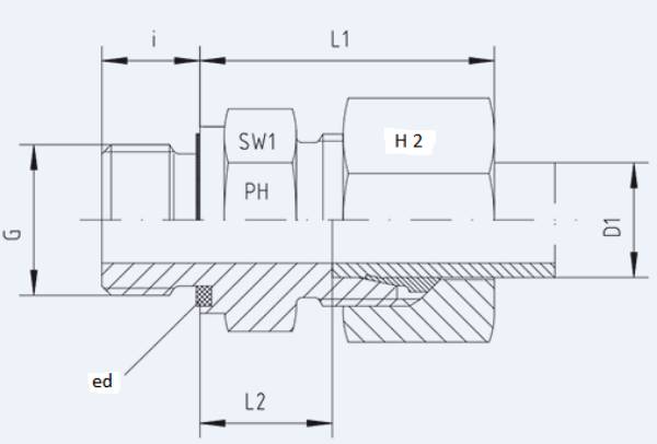 Bild på Koppling GE-6 L/R 1/4ed /Sy