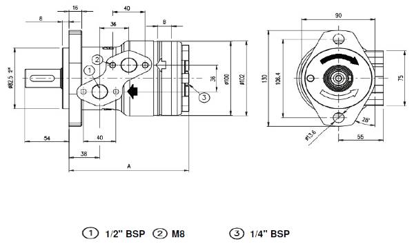 Bild på Orbitmotor BR E-050-2A-CL250