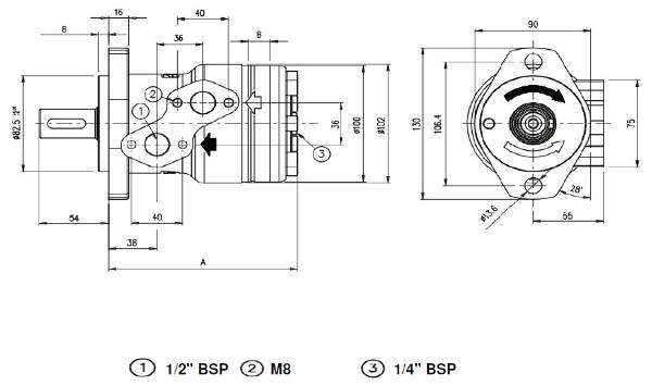 Bild på Orbitmotor BR E-065-2A-CL250